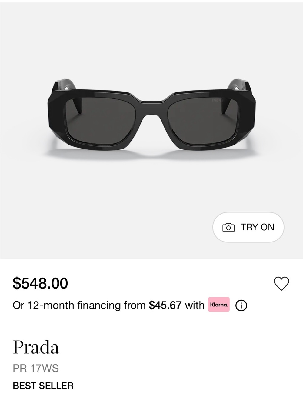 Prada Black Geometric Sunglasses